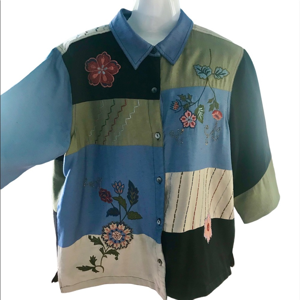 Marsh Landing Lined Appliquéd & Embroidered Jacket, Large.